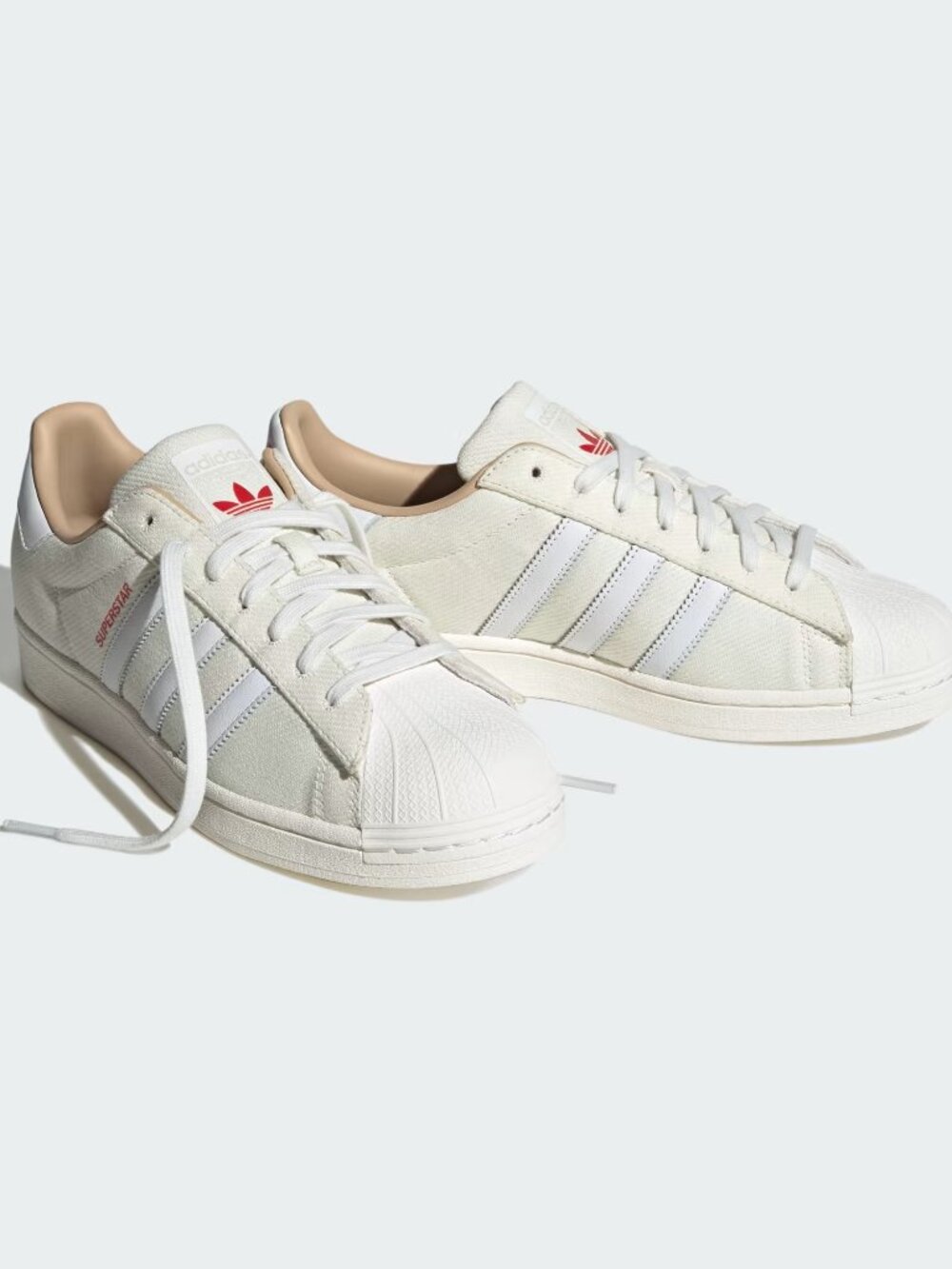 Adidas Originals Men's Cream Denim Superstar Shoes IF7905